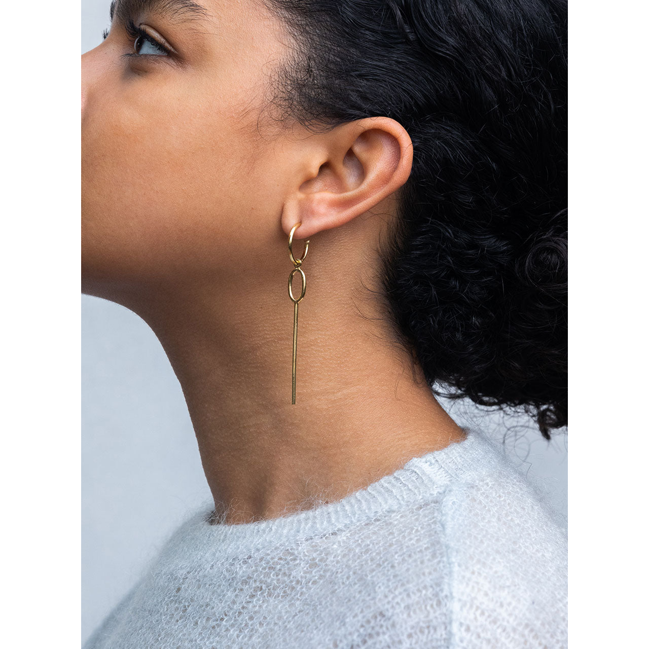 asymmetric citrine hoop earrings