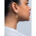 asymmetric citrine hoop earrings