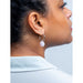 asymmetric rose quartz hoop earrings