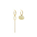 gold asymmetric citrine hoop earrings