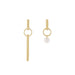 gold asymmetric pearl earrings