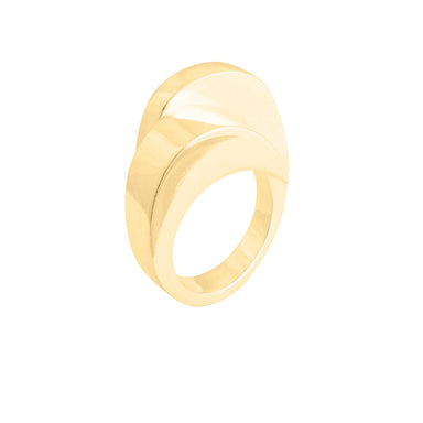 gold chunky curved ring