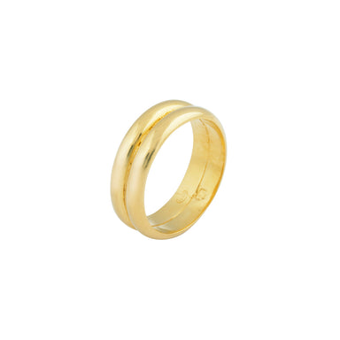 gold double half-round ring