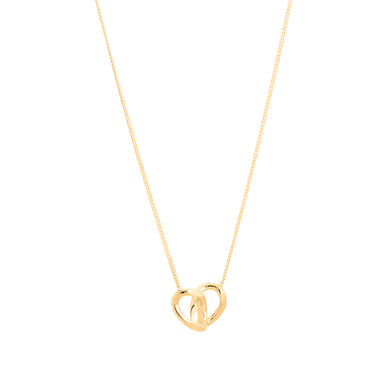 gold double link pendant necklace