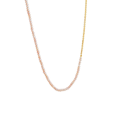 gold elegant pink pearl necklace