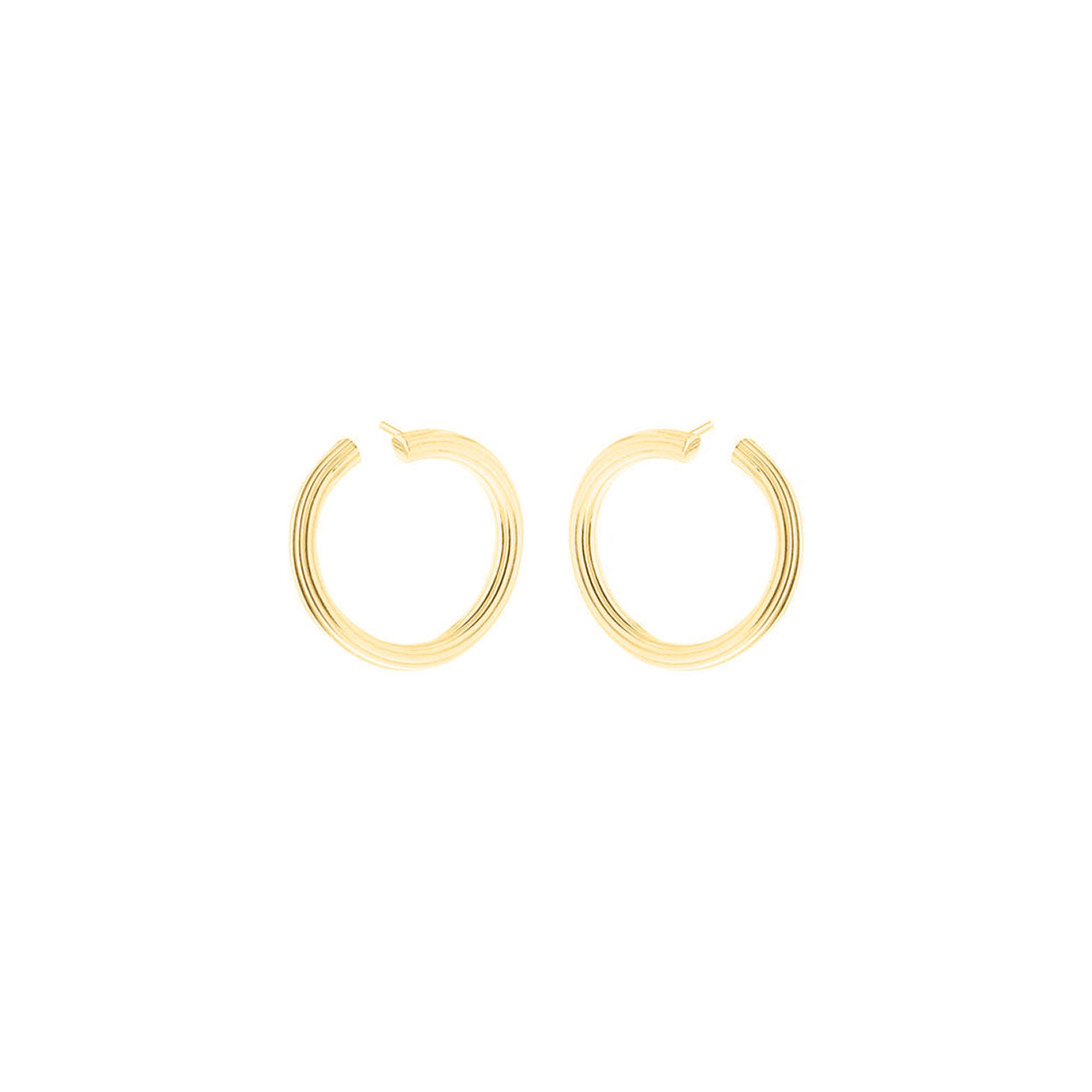 gold engraved twisted hoops