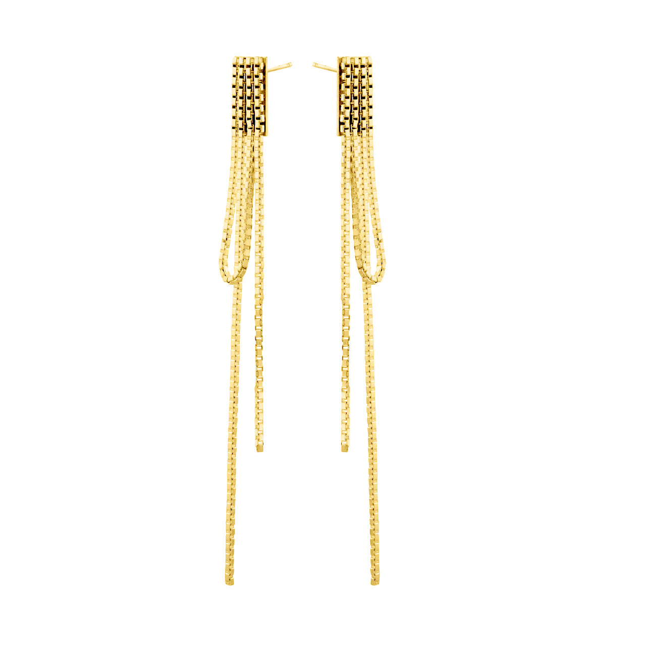 gold festive draped earrings