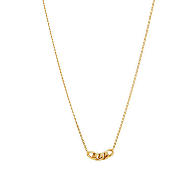 gold four link pendant necklace