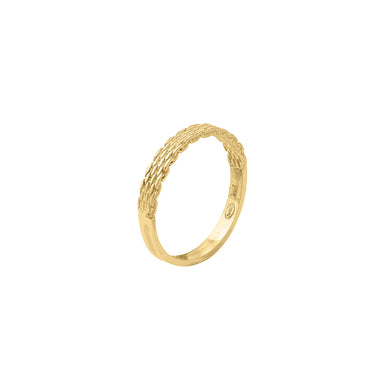 gold half textured ring