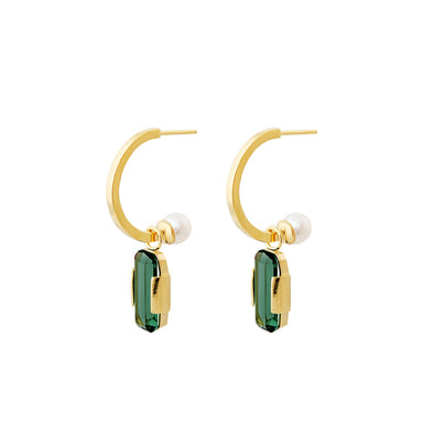 goldplated apex earrings with pearl and agate
