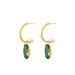 goldplated apex earrings with pearl and agate