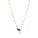 goldplated bar necklace with carnelian agate and baroque pearl