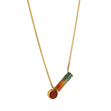 goldplated stem necklace with agate
