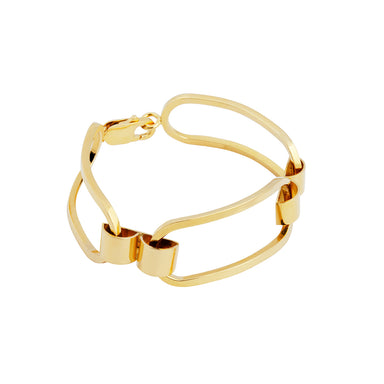 gold powerful curved element bracelet