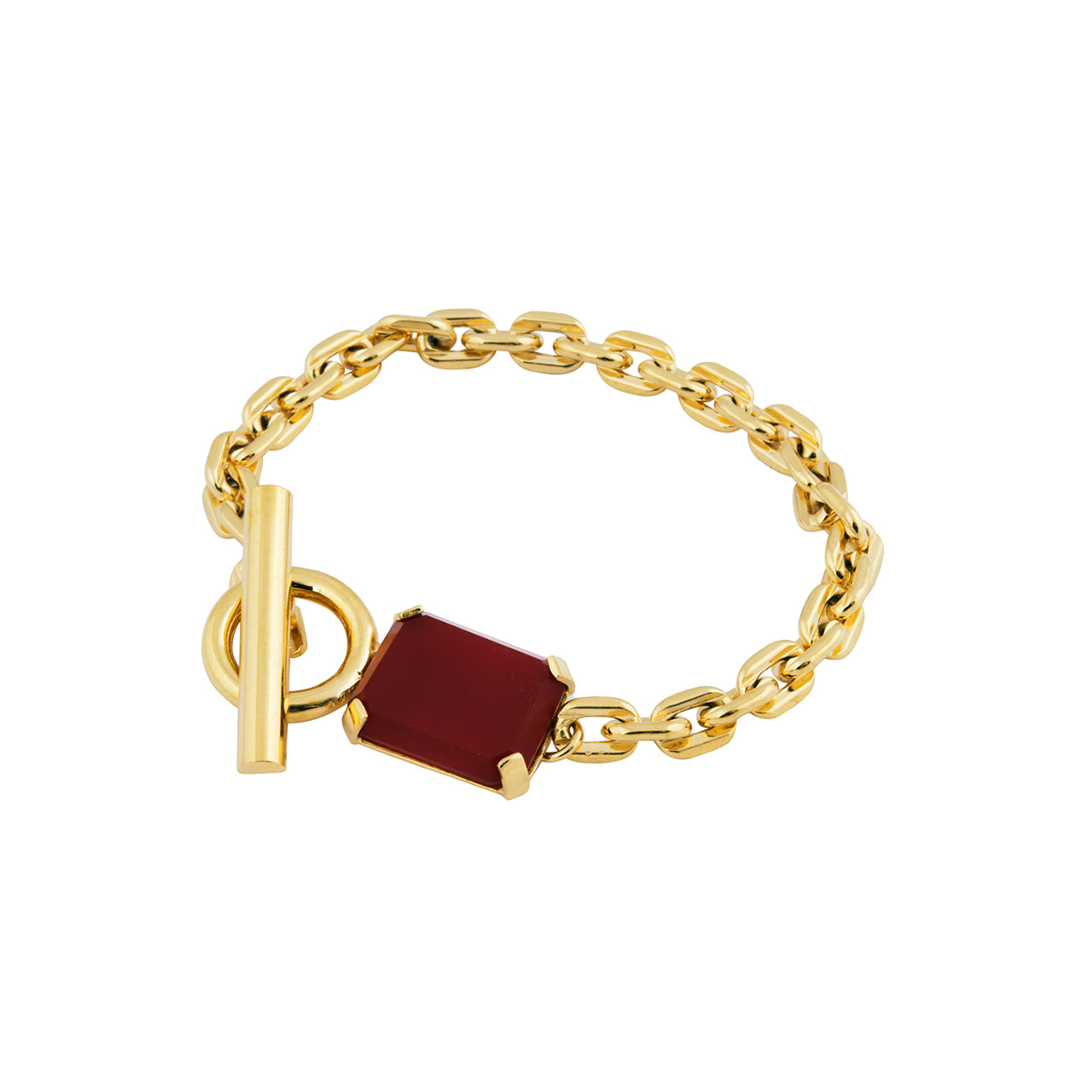 gold agate t-lock bracelet