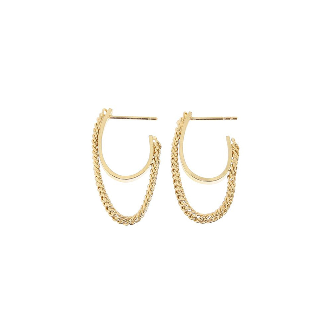 Flexible wire hoop earrings featuring faceted beaded details and gold  accents. Approximately 2