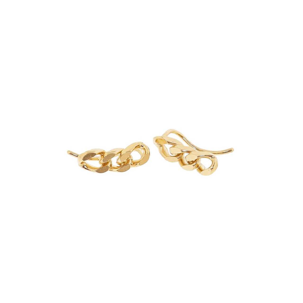 gold small post link earrings