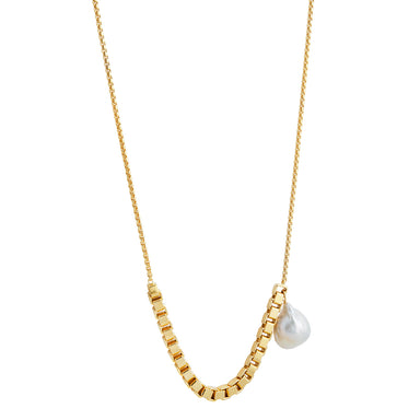 gold statement baroque pearl necklace