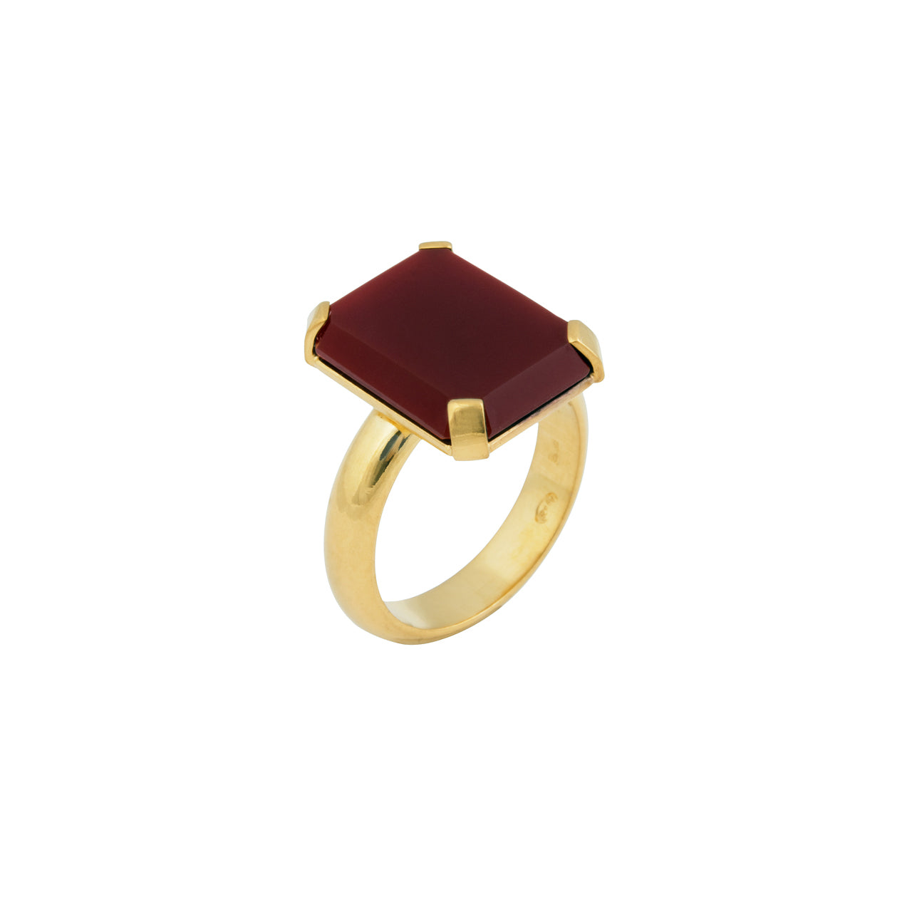 gold timeless emerald cut agate ring