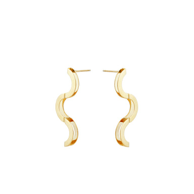 gold wavy stud earrings