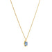 goldplated colon necklace with vintage blue stone