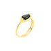 goldplated colon ring with vintage green stone