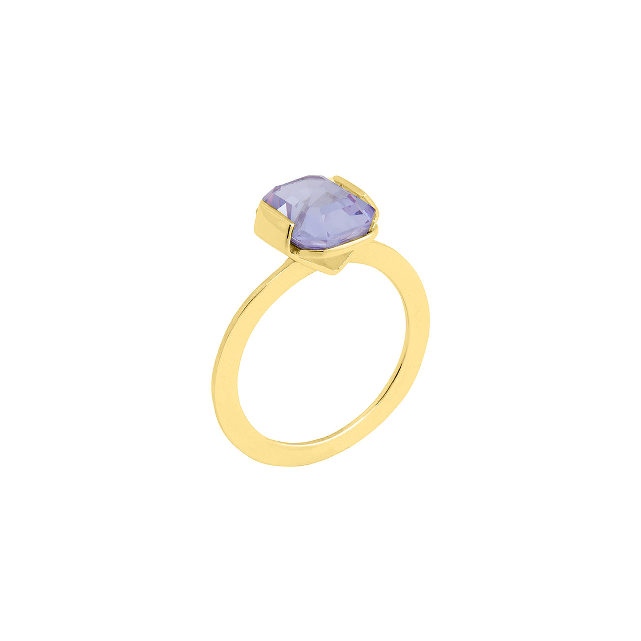 goldplated dash ring with vintage purple stone