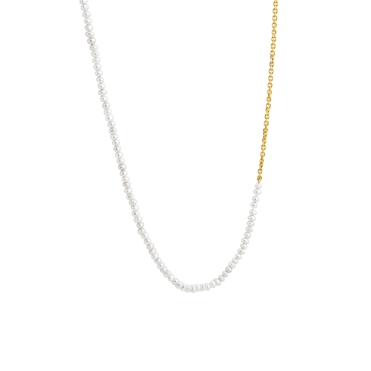 goldplated jacky necklace with white pearls