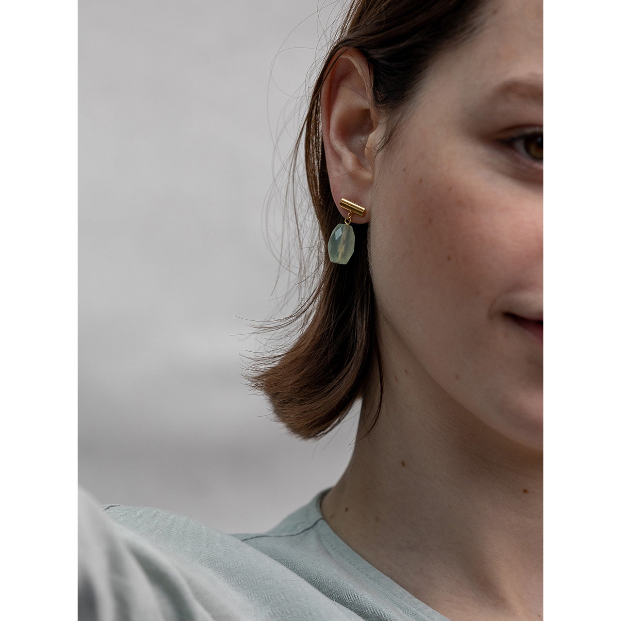 slash earrings with jade