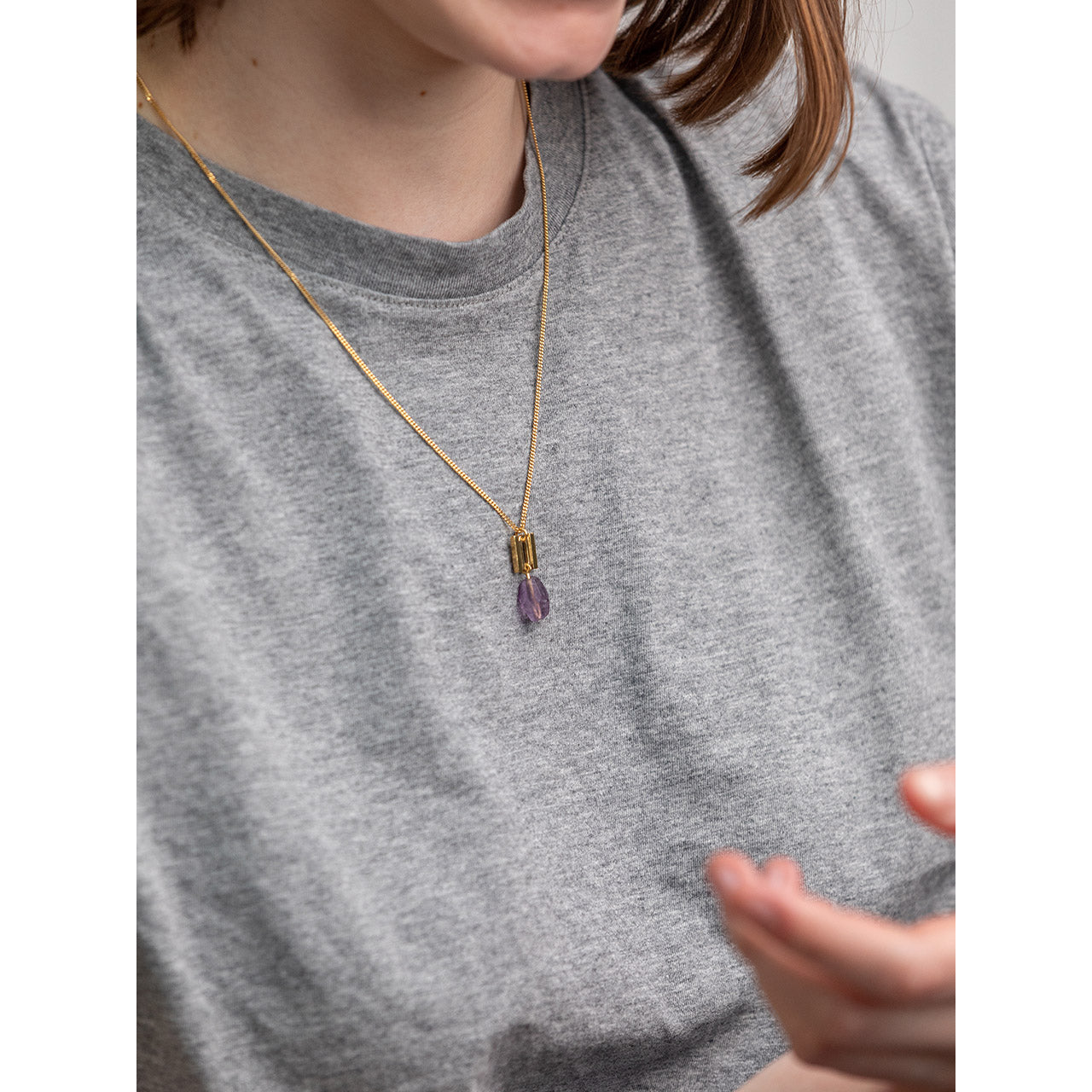 equal necklace with amethyst