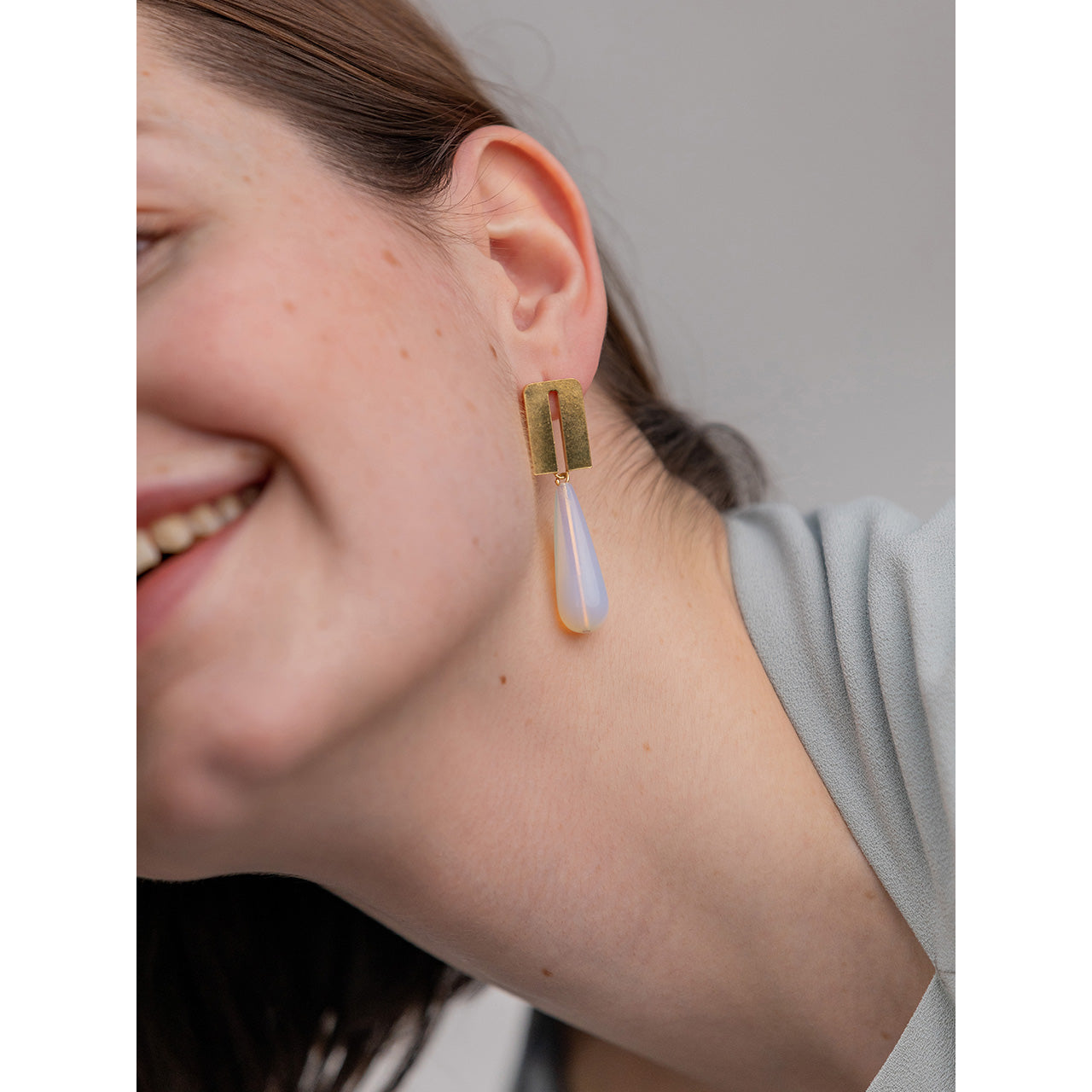 tilde drop earrings with opalite