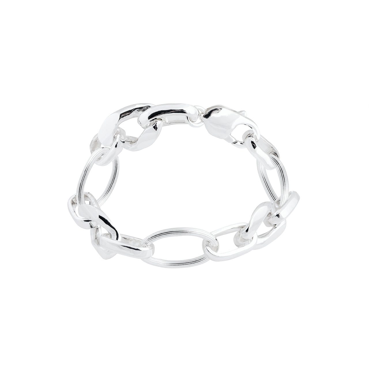 silver chunky link bracelet