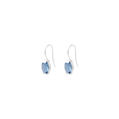 silver colon hook earrings with vintage blue stones