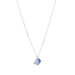 silver dash necklace with blue vintage stone
