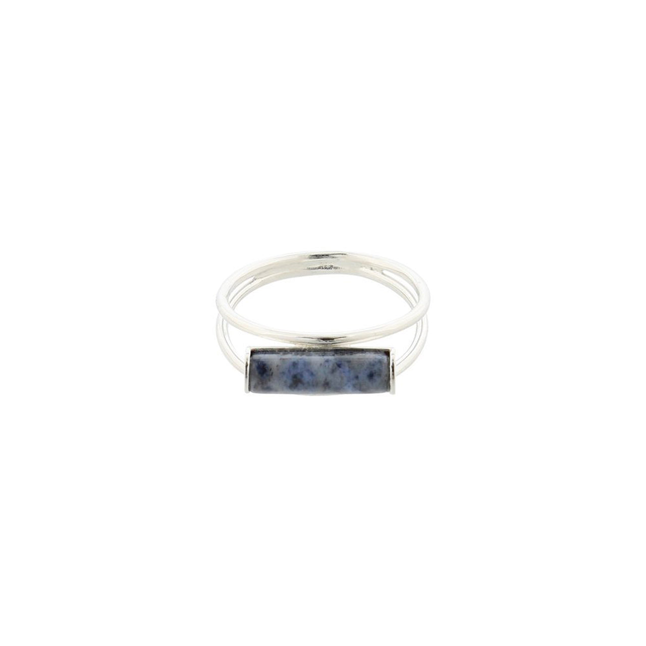 silver dumortierite cylinder ring