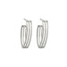 silver open grid hoop earrings