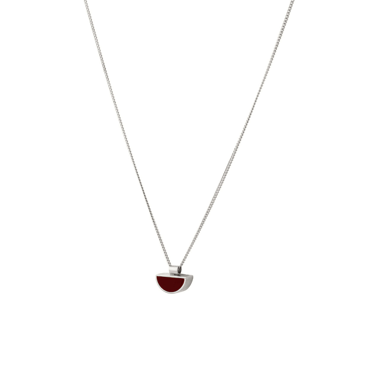 silver red agate necklace