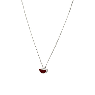 silver red agate necklace