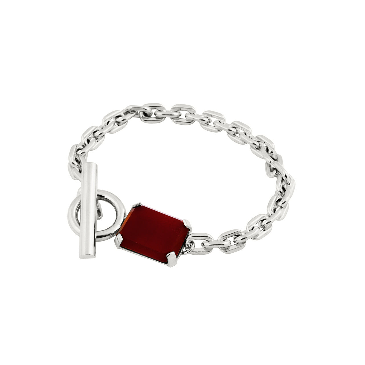 silver agate t-lock bracelet