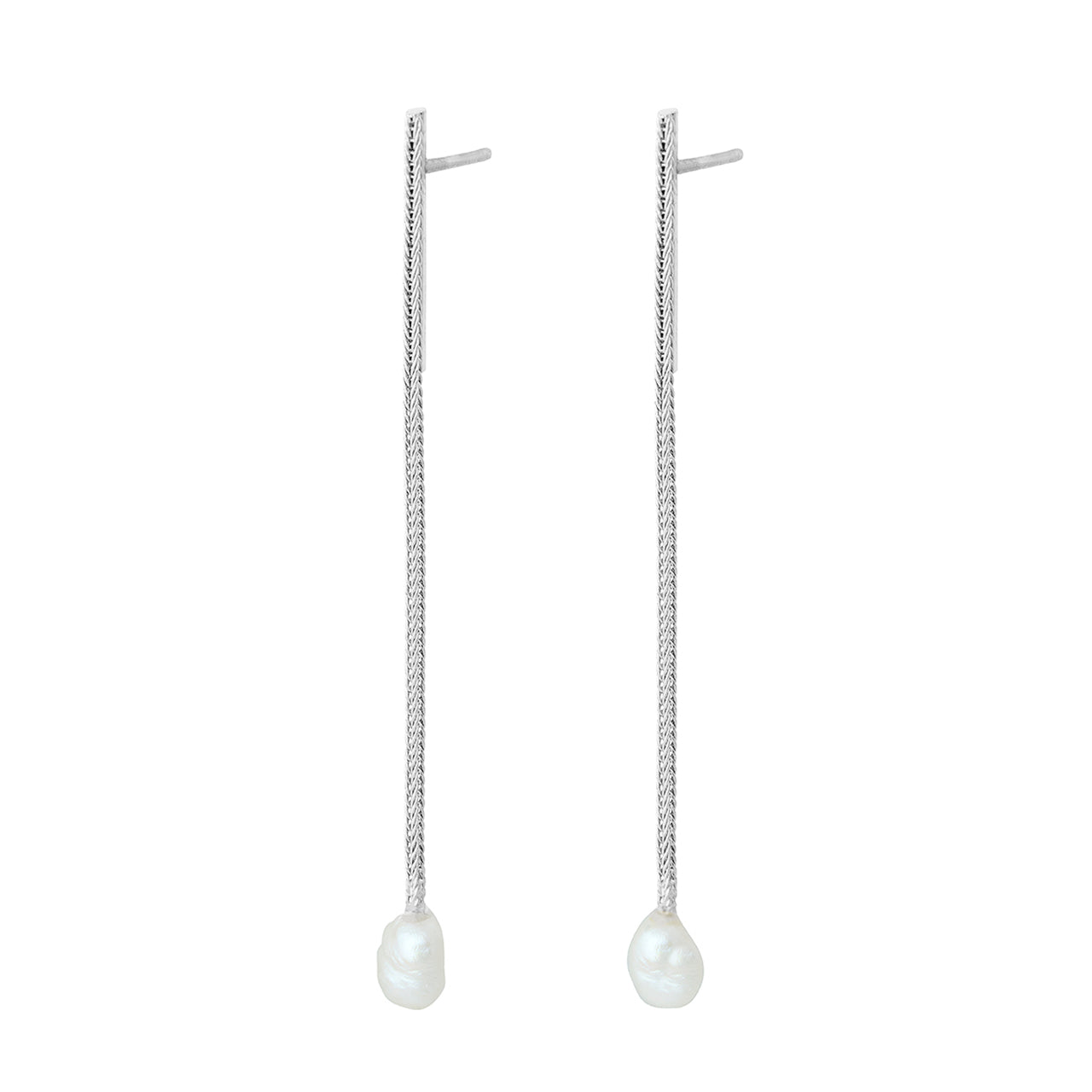 silver sans earrings with baroque pearl