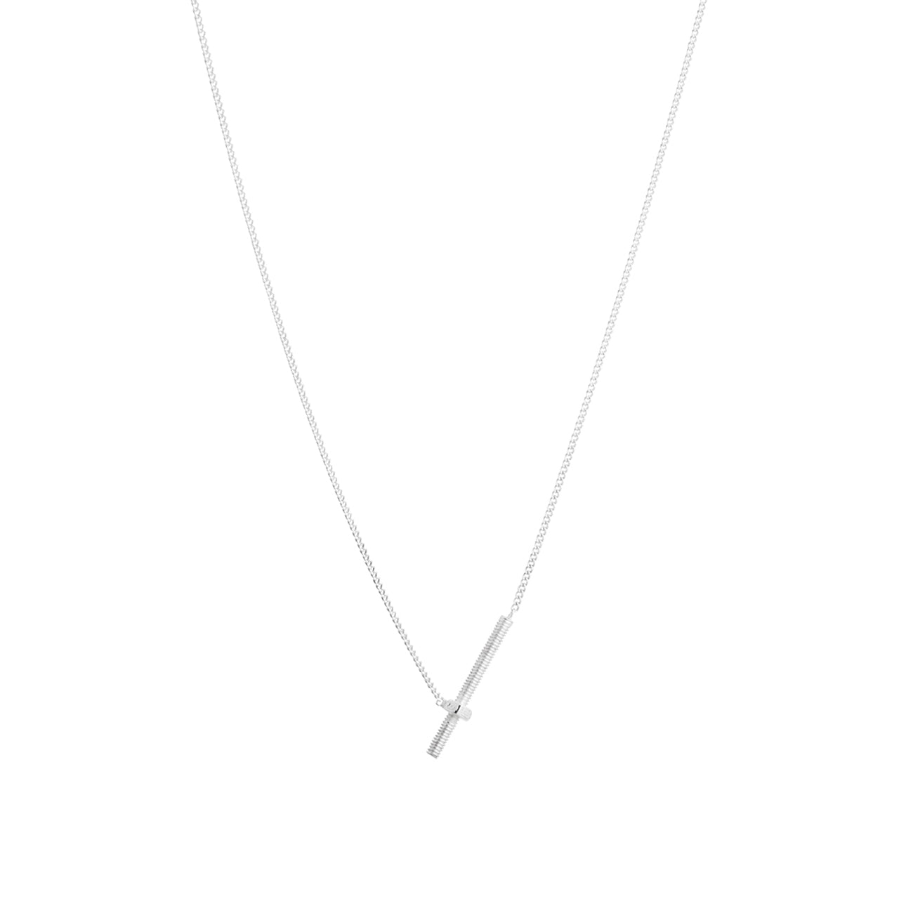 silver screw thread necklace