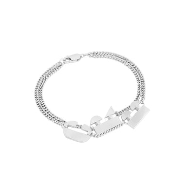 silver slab bracelet