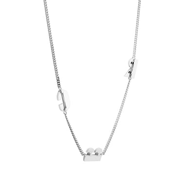 silver slab necklace