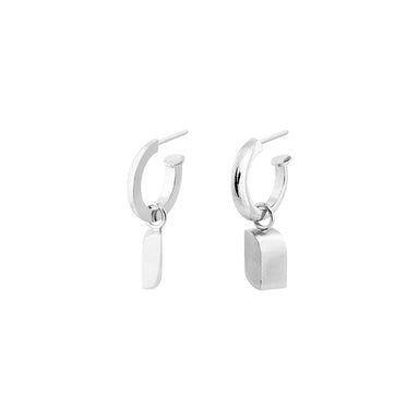 silver sliced earrings