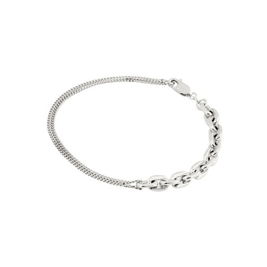 silver two chain bracelet