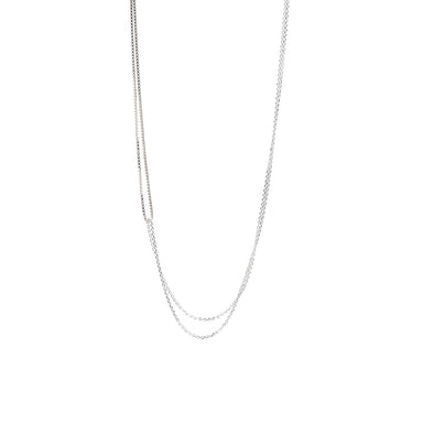 silver two looped chain necklace