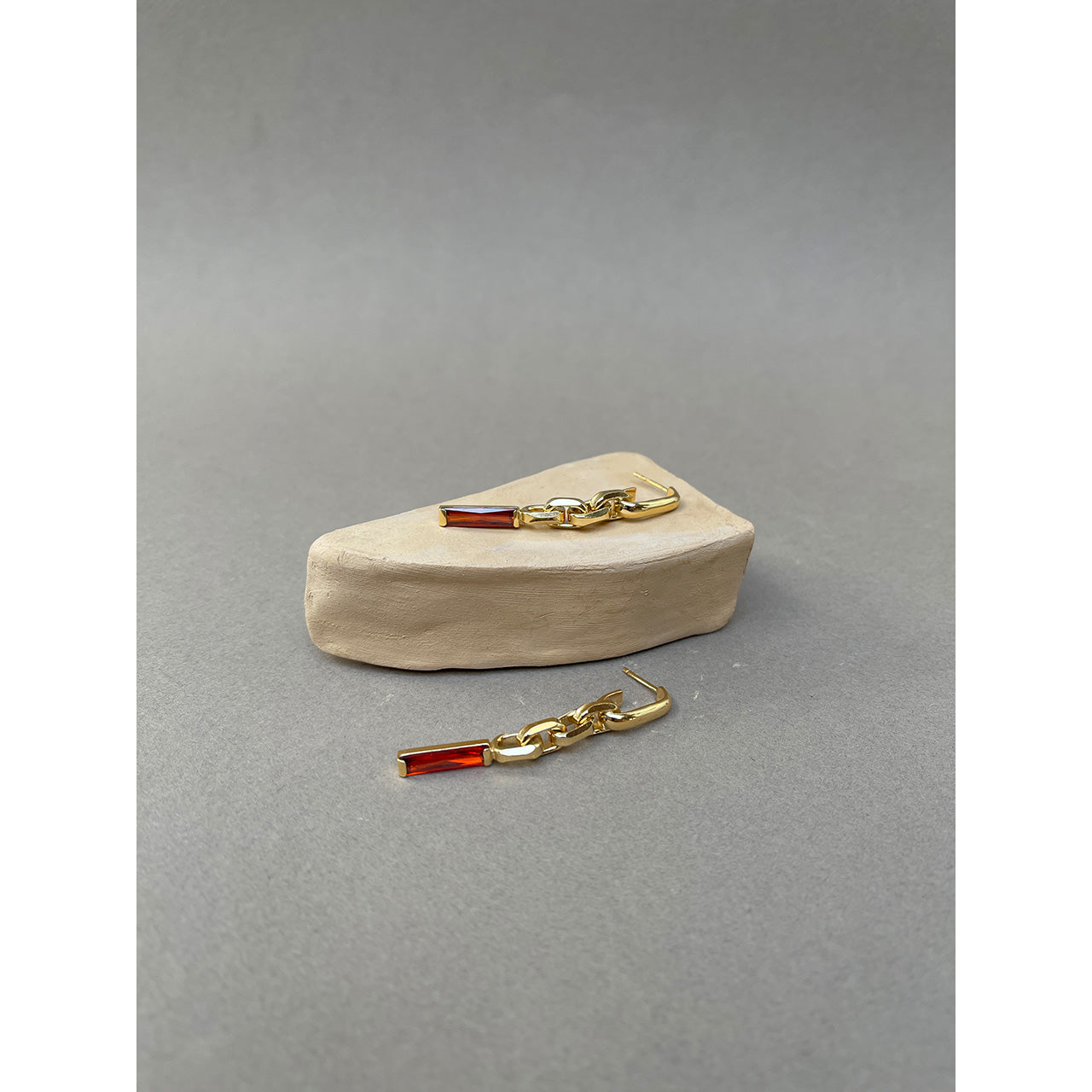 festive garnet statement earrings